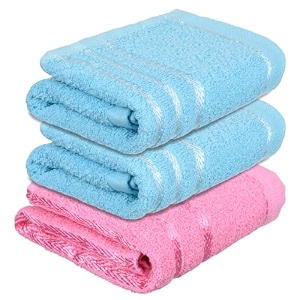 heart home face towel  towels for facewash  towels for gym  facewash for travel  towels for daily use  workout hand towel  lining design  14x21 inch  pack of 3  multi