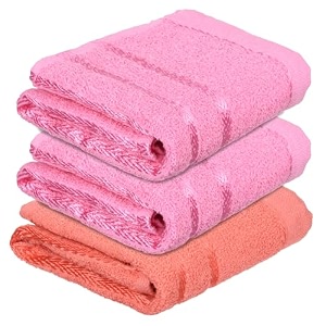 heart home face towel  towels for facewash  towels for gym  facewash for travel  towels for daily use  workout hand towel  lining design  14x21 inch  pack of 3  multi