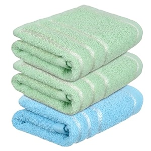 heart home face towel  towels for facewash  towels for gym  facewash for travel  towels for daily use  workout hand towel  lining design  14x21 inch  pack of 3  multi