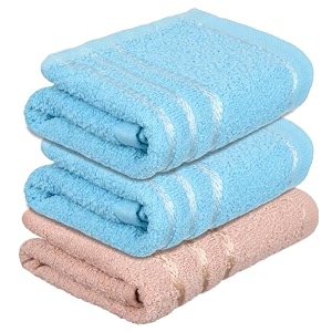 heart home face towel  towels for facewash  towels for gym  facewash for travel  towels for daily use  workout hand towel  lining design  14x21 inch  pack of 3  multi