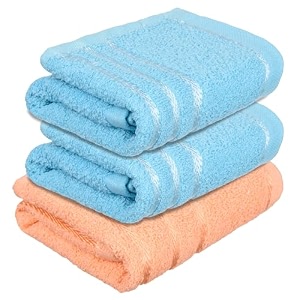 heart home face towel  towels for facewash  towels for gym  facewash for travel  towels for daily use  workout hand towel  lining design  14x21 inch  pack of 3  multi