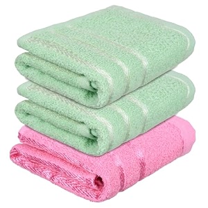 heart home face towel  towels for facewash  towels for gym  facewash for travel  towels for daily use  workout hand towel  lining design  14x21 inch  pack of 3  multi