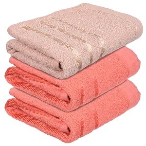 heart home face towel  towels for facewash  towels for gym  facewash for travel  towels for daily use  workout hand towel  lining design  14x21 inch  pack of 3  multi