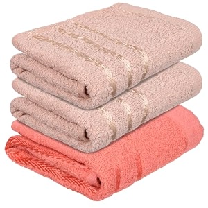 heart home face towel  towels for facewash  towels for gym  facewash for travel  towels for daily use  workout hand towel  lining design  14x21 inch  pack of 3  multi
