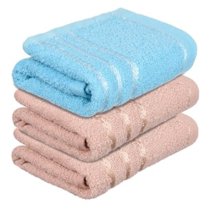 heart home face towel  towels for facewash  towels for gym  facewash for travel  towels for daily use  workout hand towel  lining design  14x21 inch  pack of 3  multi