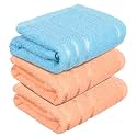 Heart Home Face Towel | Towels for Facewash | Towels for Gym | Facewash for Travel | Towels for Daily use | Workout Hand Towel | Lining Design | 14x21 Inch | Pack of 3 | Multi