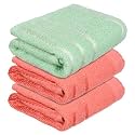Heart Home Face Towel | Towels for Facewash | Towels for Gym | Facewash for Travel | Towels for Daily use | Workout Hand Towel | Lining Design | 14x21 Inch | Pack of 3 | Multi