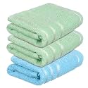 Heart Home Face Towel | Towels for Facewash | Towels for Gym | Facewash for Travel | Towels for Daily use | Workout Hand Towel | Lining Design | 14x21 Inch | Pack of 3 | Multi
