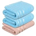 Heart Home Face Towel | Towels for Facewash | Towels for Gym | Facewash for Travel | Towels for Daily use | Workout Hand Towel | Lining Design | 14x21 Inch | Pack of 3 | Multi