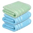 Heart Home Face Towel | Towels for Facewash | Towels for Gym | Facewash for Travel | Towels for Daily use | Workout Hand Towel | Lining Design | 14x21 Inch | Pack of 3 | Multi