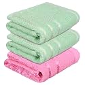 Heart Home Face Towel | Towels for Facewash | Towels for Gym | Facewash for Travel | Towels for Daily use | Workout Hand Towel | Lining Design | 14x21 Inch | Pack of 3 | Multi