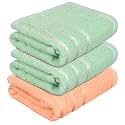 Heart Home Face Towel | Towels for Facewash | Towels for Gym | Facewash for Travel | Towels for Daily use | Workout Hand Towel | Lining Design | 14x21 Inch | Pack of 3 | Multi