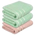 Heart Home Face Towel | Towels for Facewash | Towels for Gym | Facewash for Travel | Towels for Daily use | Workout Hand Towel | Lining Design | 14x21 Inch | Pack of 3 | Multi
