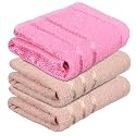 Heart Home Face Towel | Towels for Facewash | Towels for Gym | Facewash for Travel | Towels for Daily use | Workout Hand Towel | Lining Design | 14x21 Inch | Pack of 3 | Multi
