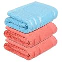 Heart Home Face Towel | Towels for Facewash | Towels for Gym | Facewash for Travel | Towels for Daily use | Workout Hand Towel | Lining Design | 14x21 Inch | Pack of 3 | Multi