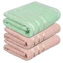 Heart Home Face Towel | Towels for Facewash | Towels for Gym | Facewash for Travel | Towels for Daily use | Workout Hand Towel | Lining Design | 14x21 Inch | Pack of 3 | Multi
