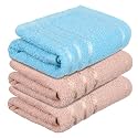 Heart Home Face Towel | Towels for Facewash | Towels for Gym | Facewash for Travel | Towels for Daily use | Workout Hand Towel | Lining Design | 14x21 Inch | Pack of 3 | Multi