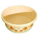 Heart Home Floral Print Unbreakable Plastic Multipurpose Bath Tub/Washing Tub 40 LTR (Cream)- HEART7284