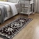 Heart Home Flower Print Rug Bedside Runner for Home D�cor 4X2 Ft. (Brown)