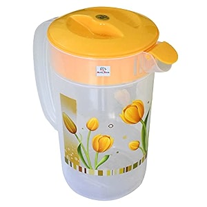 heart home flower printed plastic water amp juice jug drinking beverage jugwith lid for daily uses 24 ltr orange-hs42kubmart25246