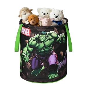 heart home foldable 45l toys organizer for kids room - soft toys storage bagbasketcontainer with handles  disney lion king - black