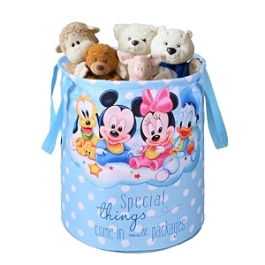 heart home foldable 45l toys organizer for kids room - soft toys storage bagbasketcontainer with handles  disney kids - sky blue