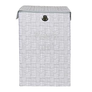 heart home waterproof round non wovan laundry baghampermetalic printed with handlesfoldable bin amp 45 liter capicitysize 37 x 37 x 49 pack of 1 grey amp black-heartxy11446