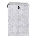 Heart Home Waterproof Round Non Wovan Laundry Bag/Hamper|Metalic Printed With Handles|Foldable Bin &amp; 45 Liter Capicity|Size 37 x 37 x 49, Pack of 1 (Grey &amp; Black)-HEARTXY11446