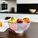 Heart Home Fruit Basket | Stainless Steel Vegetables Strainer | Multipurpose Fruit Basket | Colander Basket for Pasta-Noodles-Grains | Mesh Basket with Handle | 10 Inch | Silver