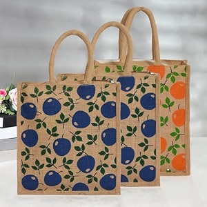 heart home jute reusable zipper grocery shopping bag with handle  plain daily utility bag  brown