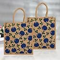 Heart Home Jute Reusable Zipper Grocery Shopping Bag with Handle | Plain Daily Utility Bag | Brown
