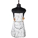 Heart Home Apron | Kitchen Apron for Cooking | Apron for Restaurant | Quilted Fabric Chef Apron | Center Pocket Apron with Ties | Cooking Dress for Men-Women | Pink Flower | Cream