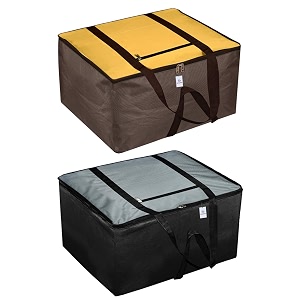 heart home large size lightweight foldable rexine jumbo underbed storage bag with zipper and handle yellow amp grey-pack of 2 f_26_hearth016750