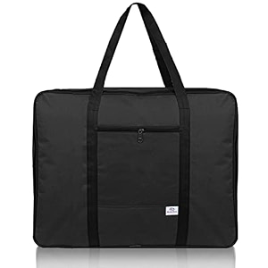heart home lightweight foldable multipurpose storage bag cloth organiser travel bag with zippered closure and handle red-hs43hearth26640