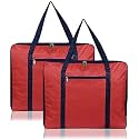 Heart Home Lightweight Foldable Multipurpose Storage bag, Cloth Organiser, Travel Bag With Zippered Closure And Handle (Red)-HS43HEARTH26640
