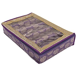heart home multipurpose carry design laminated 5 rod bangle boxorganizercase with tranasparent top purple-47hh065