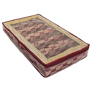 heart home multipurpose carry design laminated 6 rod bangle boxorganizercase with tranasparent top maroon-47hh093