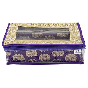 heart home multipurpose carry design laminated 2 rod bangle boxorganizercase with tranasparent top purple-47hh053