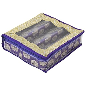 heart home multipurpose carry design laminated 3 rod bangle boxorganizercase with tranasparent top purple-47hh057