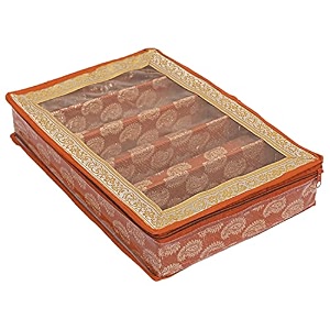 heart home multipurpose carry design laminated 5 rod bangle boxorganizercase with tranasparent top orange-47hh017