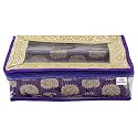 Heart Home Multipurpose Carry Design Laminated 2 Rod Bangle Box/Organizer/Case With Tranasparent Top (Purple)-47HH053