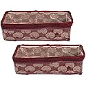 Heart Home Multipurpose Carry Design Laminated 1 Rod Bangle Box/Organizer/Case With Tranasparent Top - Pack of 2 (Maroon)-47HH075