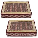 Heart Home Multipurpose Carry Design Laminated 5 Rod Bangle Box/Organizer/Case With Tranasparent Top - Pack of 2 (Maroon)-47HH091