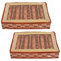 Heart Home Multipurpose Carry Design Laminated 5 Rod Bangle Box/Organizer/Case With Tranasparent Top - Pack of 2 (Orange)-47HH019