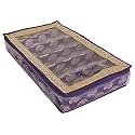 Heart Home Multipurpose Carry Design Laminated 6 Rod Bangle Box/Organizer/Case With Tranasparent Top (Purple)-47HH069