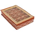 Heart Home Multipurpose Carry Design Laminated 5 Rod Bangle Box/Organizer/Case With Tranasparent Top (Orange)-47HH017