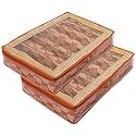 Heart Home Multipurpose Carry Design Laminated 6 Rod Bangle Box/Organizer/Case With Tranasparent Top - Pack of 2 (Orange)-47HH023