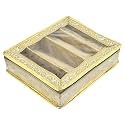 Heart Home Multipurpose Carry Design Laminated 4 Rod Bangle Box/Organizer/Case With Tranasparent Top (Gold)-47HH037
