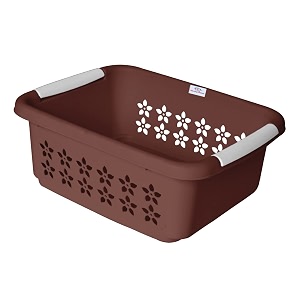 heart home multipurpose rectangle shape plastic storage basket for kitchen fruit basket office table storage organizer small brown