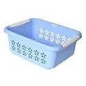 Heart Home Multipurpose Rectangle Shape Plastic Storage Basket for Kitchen, Fruit Basket, Office Table, Storage Organizer Medium (Sky Blue)